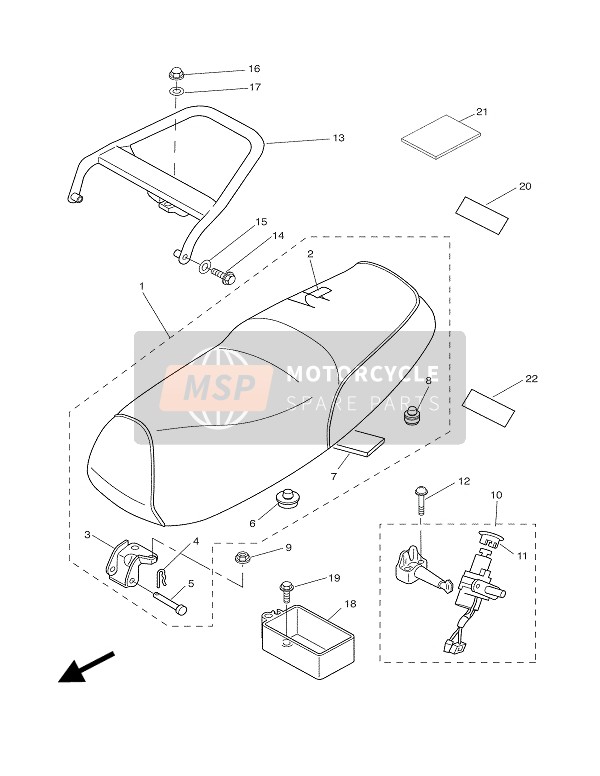 Yamaha CW50 BWS 2003 Asiento para un 2003 Yamaha CW50 BWS